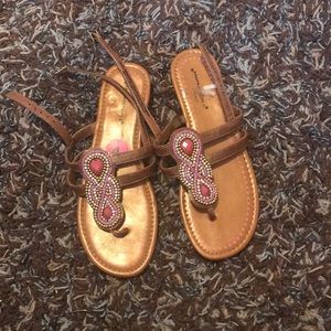 Girls sequined sandals size 4